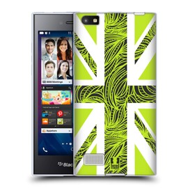Head Case Designs Neon Green Rope Union Jack Collection Soft Gel Back Case Cover for BlackBerry Leap