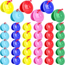 36 Pcs Colorful Plastic Fingers Castanets Bulk Multicolor Plastic Hand Fingers Castanets Plastic Castanets Instrument Toys for Early Education Percussion Instruments