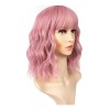 Themis Hair Pelucas Cortas Con Flequillo De Color Rosa Ondul