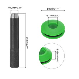 QUARKZMAN Pack of 11 Eyelet Tool Kit, Eyelet Set 12 mm Round Hole Punch, Eyelet Pliers, Plastic Eyelets, Discs Rustproof for Trucks, Tarpaulin, Textile, Pool Tarpaulin, Tents, Awning, Green