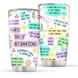 Nurse Gifts For Women, 20 Oz Nurse Daily Affirmations Tumbler Cup, LPN RN Gifts for Nurses, Nurse Appreciation Gifts, Nurse Practitioner, Nursing School Graduate Birthday Christmas Gifts for Nurse