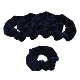 Fenteer 5/pack Velvet Scrunchies Hair Accessories, Navy Blue, as described