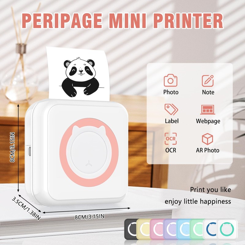 ZAKVOP mini printer, mini photo printer, portable printer inkless, inkless