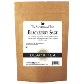 The Republic of Tea Gourmet Blackberry Sage Black Tea, Refill Bag | 100 Tea Bags, Gourmet Black Tea