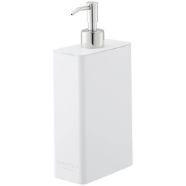 Yamazaki 4252 Two-Way Dispenser, Square, Slim, Shampoo, White, Approx. W 2.2 x D 4.3 x H 9.3 inches (5.5 x 11 x 23.5 cm), Tower Pump Dispenser Bottle