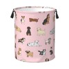 Jbofyee Cute Dogs Pink Laundry Hamper Bag With Waterproof Liner