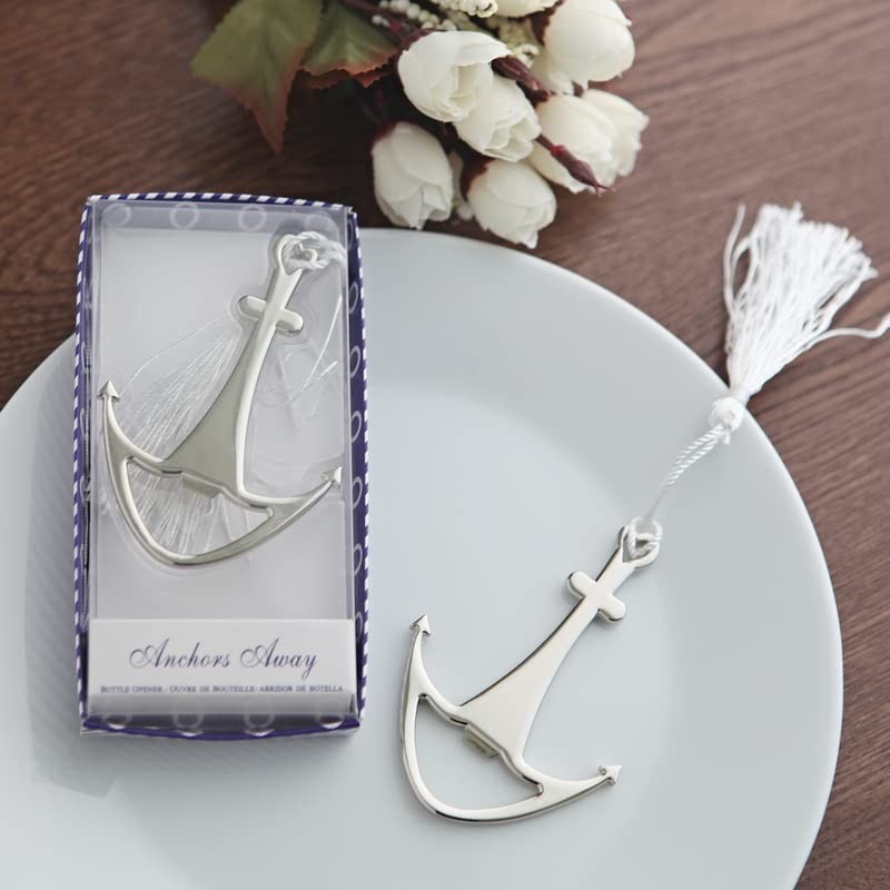 6 Pack Silver Anchor Bottle Openers Favors