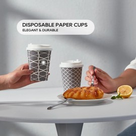 Disposable Coffee Cups With Lids 20 Oz 100 Sets To Go Coffee Cups Paper Coffee