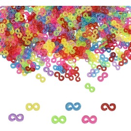 500 Pcs Deft & Fashion Loom Bands S Clips Diy Bracelet Connector Colorful S Clip Loom Bands Connectors Plastic Connectors Refills Loom Band Hooks For Weaving Necklace Jewelry Accessories