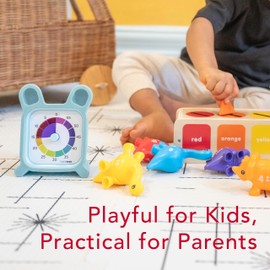 Time Timer MOD with Bunny Protective Case - Animal Case with Rainbow Timer - Individual Sized 60 Minute Visual Countdown for ADHD, Autism, Kids, Students, and Pomodoro with Silent Operation (Bunny)