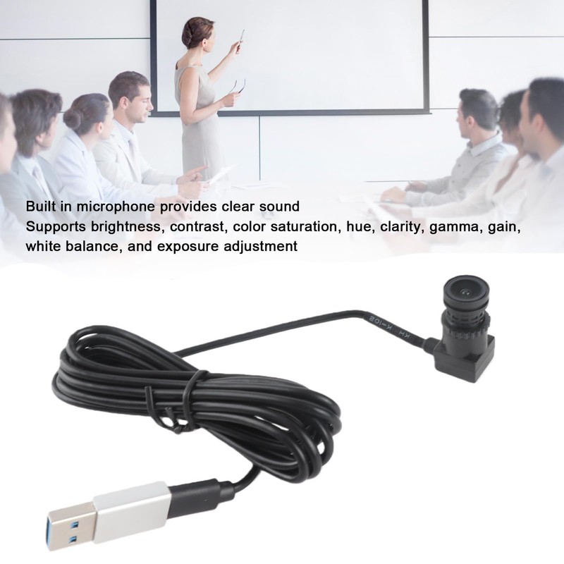 1080P Webcam with Microphone, Type-C Web Camera, Fixed Focus, Plug