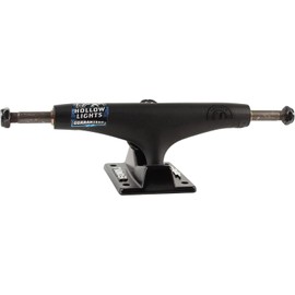 Thunder Trucks 147mm Night II Hollow Lights Black Skateboard Trucks - 5.25" Hanger 8.0" Axle with 1" Anodized Red Hardware - Bundle of 2 Items