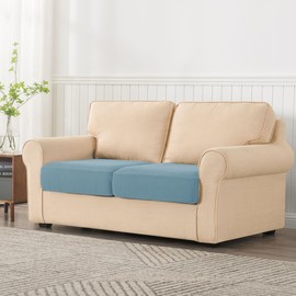 SUBRTEX Stretch Cushion Covers Couch Cushion Slipcovers RV Seat Covers Chair Loveseat Sofa Cushion Protector Spandex Elastic Furniture Protector for Seat(Steel Blue, 2 Pieces)