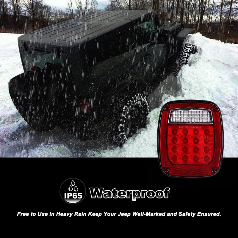 Tail Lights Assembly Replacement for 1979-2006 Wrangler TJ YJ CJ5