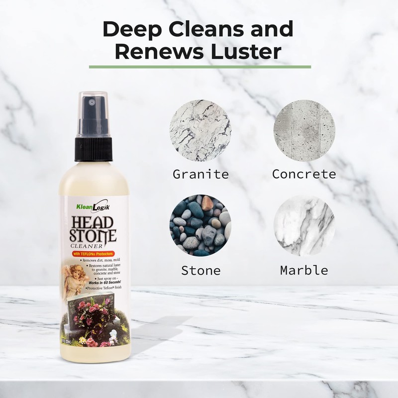 KleanLogik Headstone Cleaner For Graves & Memorials, Tombstone Cleaner Solution