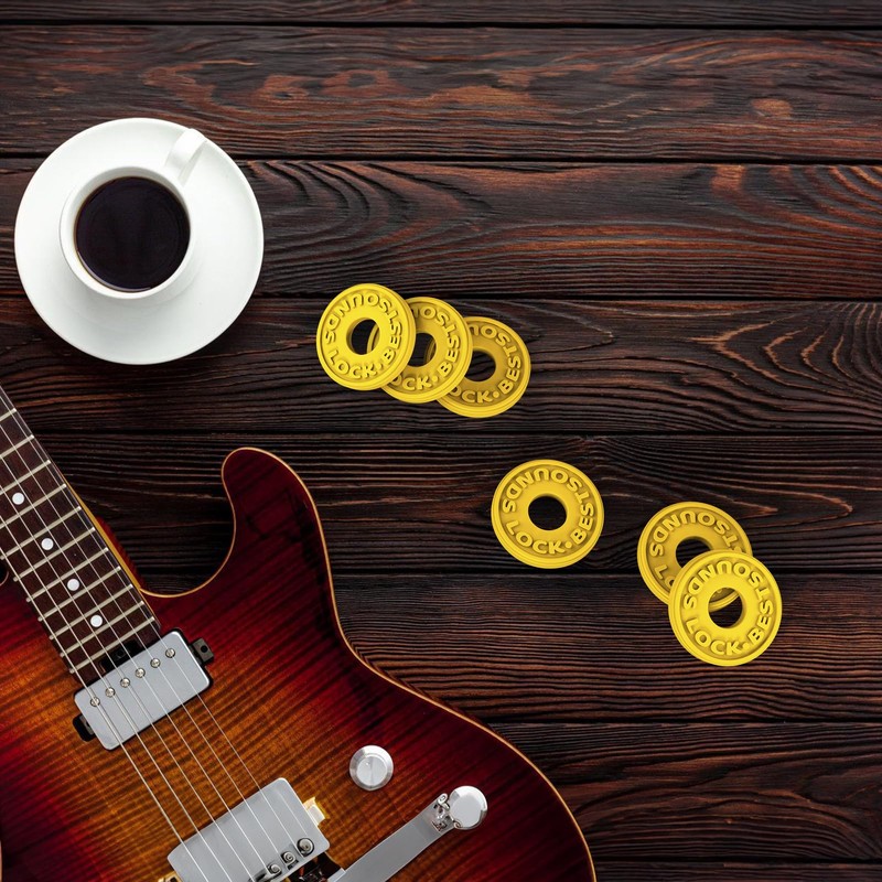 Guitar Strap Blocks, 6PCS Premium Silicone Safety Locks (Olive)