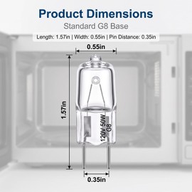 YZSGW 6912A40002J G8 Halogen Light Bulb 120V 50W,Microwave Lamp Replacement for LG Kenmore LMV2031ST LMV2031BD 83543, Replace 2025028 AH3610037 EA3610037 PS3610037