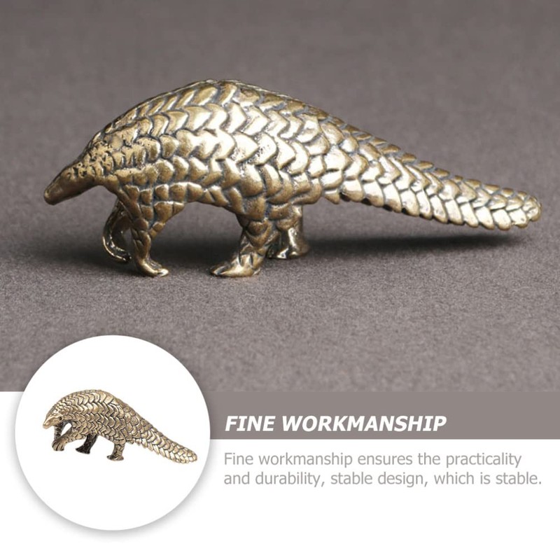 Brass Pangolin Figurine Statue Figurines Animal Sculpture Collectibles for Luck