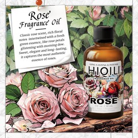HIQILI Rose Fragrance Oil for Candle & Soap Making, Essential Oil for Diffuser, Floral Scents, Add to Laundry Dryer Balls - 1 Fl Oz