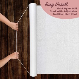 White Wedding Aisle Runner - Professional-Grade Nylon, Includes Tape Double-Sided Adhesive - Disposable Scroll Pattern Runner Great for Indoor or Outdoor Weddings, Prom, Parties