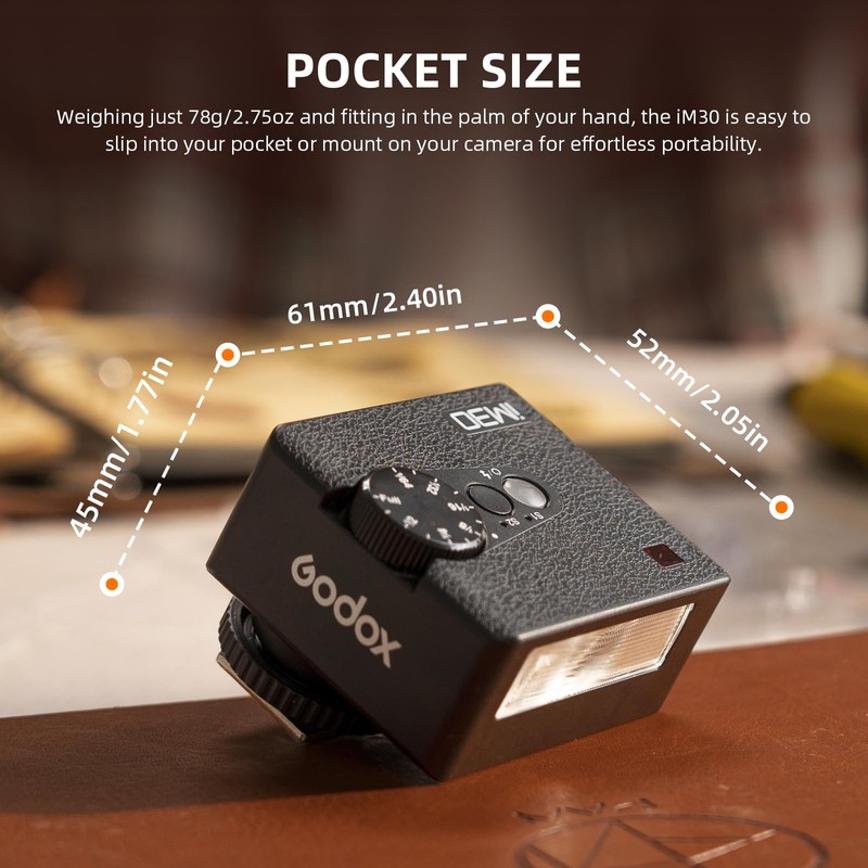 Godox iM30 Flash iFlash iM30 Camera Flash, GN15, 7 Power