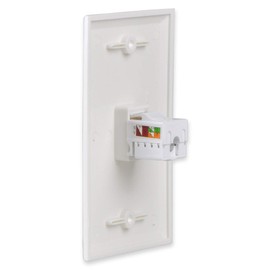 Ethernet Wall Plate, HTTX White 1-Port CAT6 Wall Plate with Removable F/F RJ45 Punch Down Keystone Jack Inserts [2-Pack]