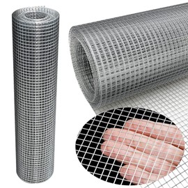Hardware Cloth 16'' x 20' 1/4 in Galvanized Wire Mesh Roll (23 GA) Chicken Wire Fence Roll for Chicken Pen/coop Fences, Screen mesh, Rabbit/Snake Fences, Poultry enclosures, Handicraft Making, etc.