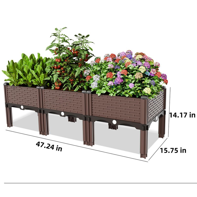 Growchum Modular Raised Garden Bed Kit – DIY Stackable Plant