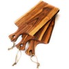 Acacia Charcuterie Board with Natural Live Edge & Handle -