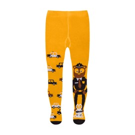 Dedoles Tights Kids Girls & Boys Cotton Funny Designs Dinosaur Car Flamingo Koala Raccoon Birds Gift, bear the policeman