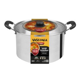 Vasconia 13-Quart Tamale Steamer Pot with Tray & Glass Lid (Aluminum) for all stoves, Large Stockpot to Steam & Boil, Anti-Rust & Easy to Clean, Makes Seafood, Pasta & Vegetables