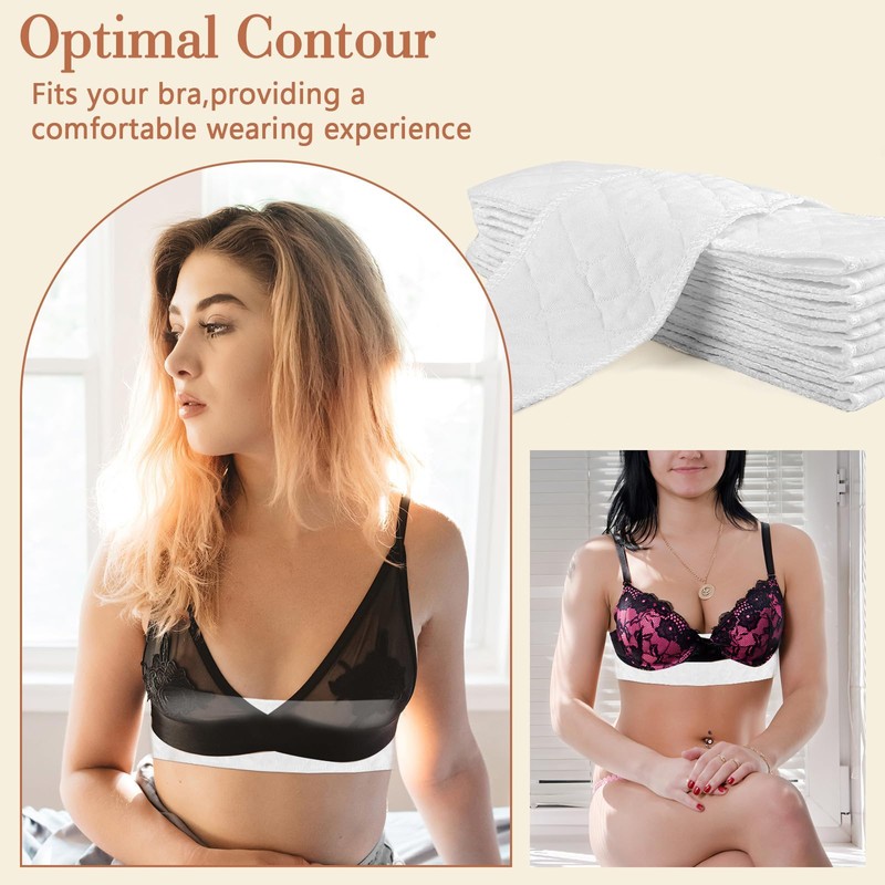 Hopton Bra Inserts Sweating, Pack of 10 Bra Inserts, Cotton