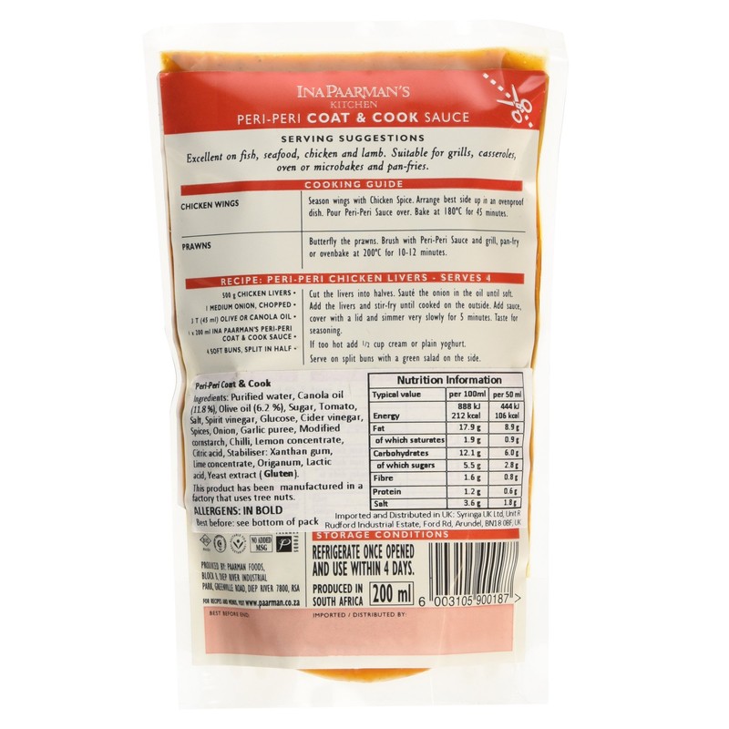 Ina Paarman's Peri-Peri Coat & Cook Sauce 200ml