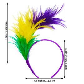 1920s Feathers Fascinator Headband 50s Prom Queen Headpiece for Women Kentucky Derby Cocktail Wedding Tea Party Gatsby (Mardi Gras)