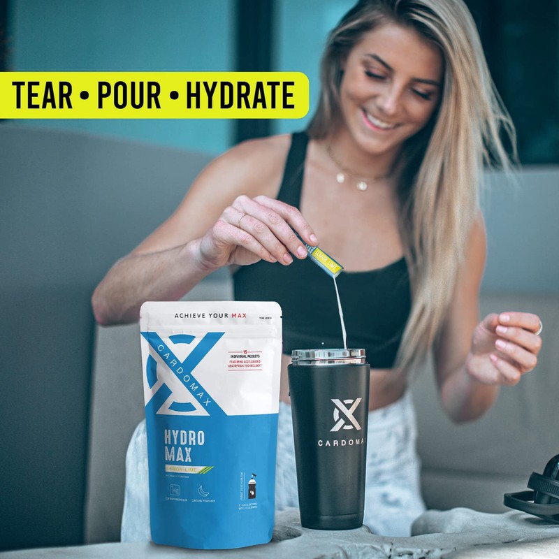 CARDOMAX Hydration Packets Electrolyte Drink Mix - HydroMax Liquid Water