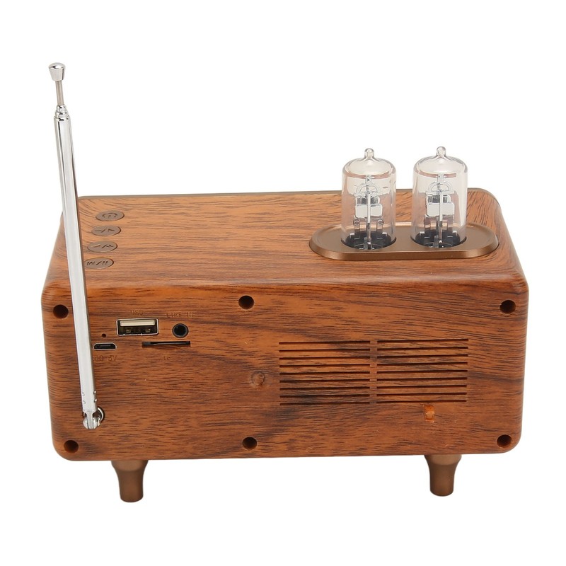 Mini Wooden FM Stereo Sound Radio Vintage Imitation Wood Grain