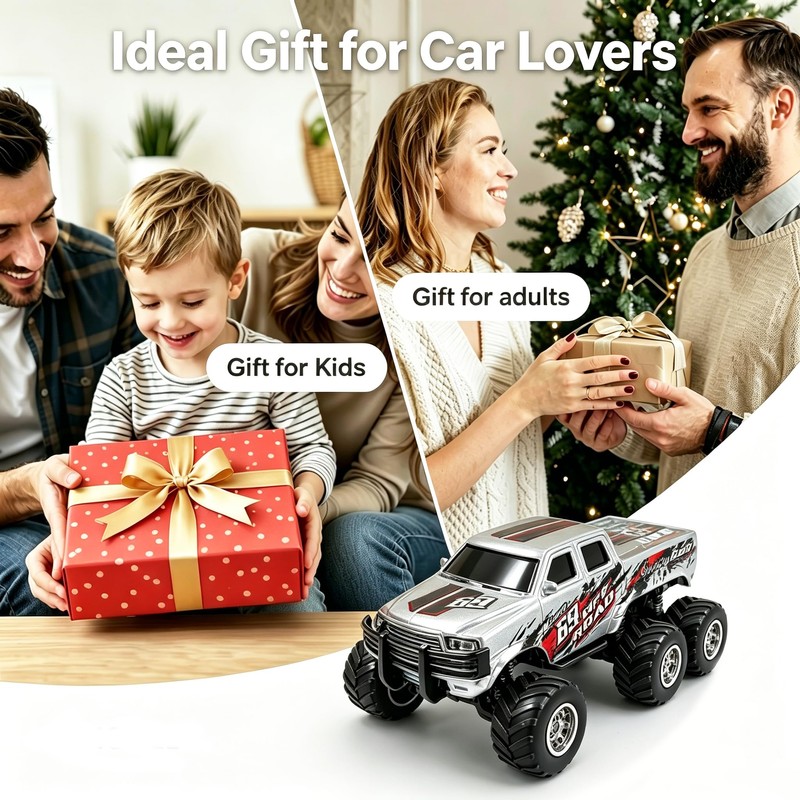 haomsj 1/64 Mini Rc Monster Truck 6x6 Off Road Remote