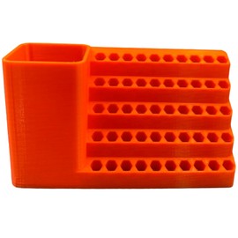 Drill Bit Organizer Screwdriver Bits Holder Storage Tool Box - 20/50 Hole Capacity,for 1/4" Impact Tips,3D Printed PLA Material,with Power Drill Holder (50 Hole)