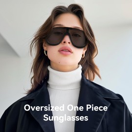 Dollger Oversized One Piece Sunglasses For Women Fashion Men Wrap Around UV400 Shield Goggles 2 Packs