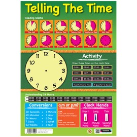 Sumbox Telling The Time Write On Activities Educational Poster, 2122