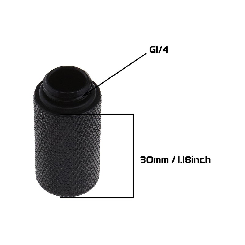 YINETTECH Water Cooling Extension Adapter, 30 mm, Copper Thread G1/4