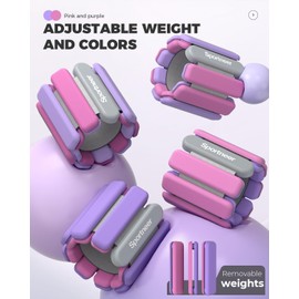 2025 Upgraded Sportneer Wrist Weights for Women Men 4 lbs (2 lb Each) Adjustable Silicone Weighted Bracelet Set for Gym Yoga Pilates Cardio Strength Training Wearable Arm Hand Workout Weights