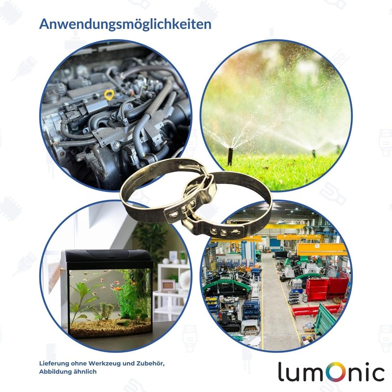 Lumonic I 2 x 1-Ear Clamp 7.3-9.0 mm I V2A