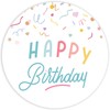 Mobiusea Creation Happy Birthday Stickers | 90-Pack Waterproof Birthday Stickers | 1.4 inch | General Themed Birthday Party Supplies for Kids Party Favors, Birthday Bag or Cupcake Stickers