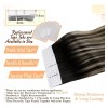 Easyouth Extensiones Cabello Humano 14in Ombre Negro Que Se Desv