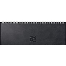 rido/idé Landscape Appointment Book Model AC Weekly Horizontal Appointment Book (2025), 2 Pages = 1 Week, 307 × 105 mm, 112 Pages, Faux Leather Cover West, Black