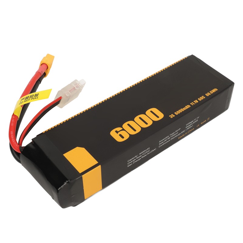 3S Lipo Battery 60C 11.1V 6000mah Impact Resistant Long Life