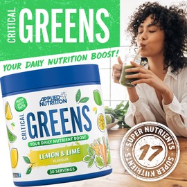 Applied Nutrition Critical Greens - Super Greens Powder, Boost Your Immune System with Superfood Nutrients, Vegan (150g - 30 Servings) (Apple Burst)