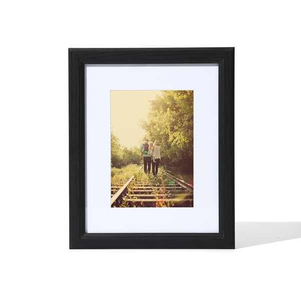KTKDE 8x10 Black Picture Frame with Removable Mat for 5x7