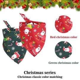 GABraden Merry Christmas Dog Bandana Reversible Trianqle Bibs Scarf,Adjustable Christmas Santa Hat for Dogs(Christmas-1, Christmas)